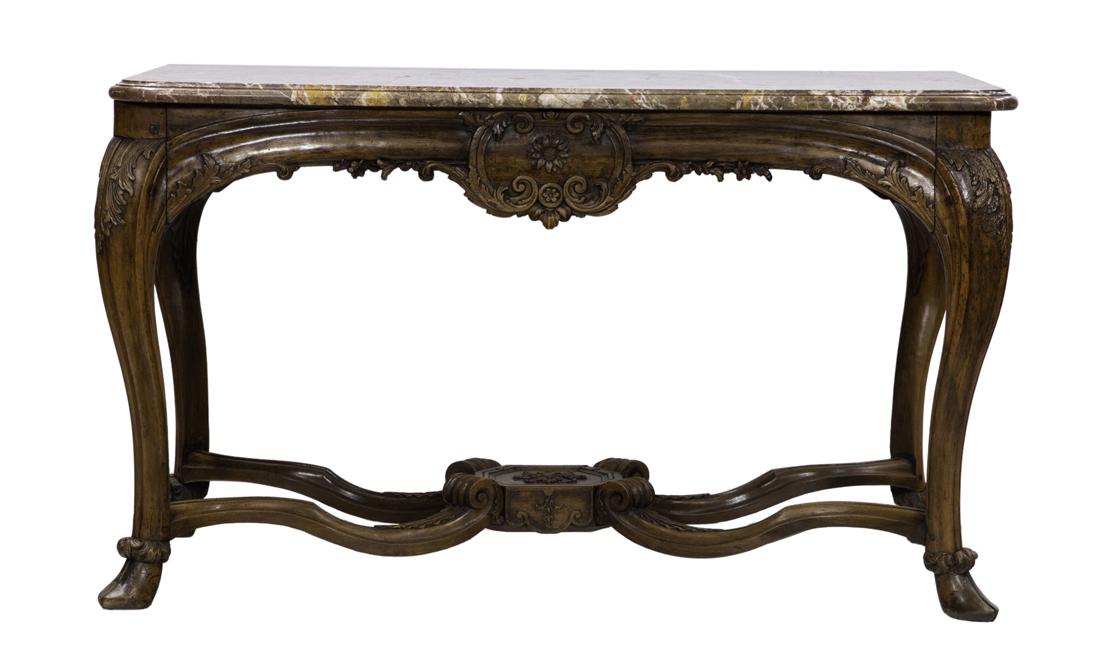 A Continental Rococo style walnut console table (1 of 3)
