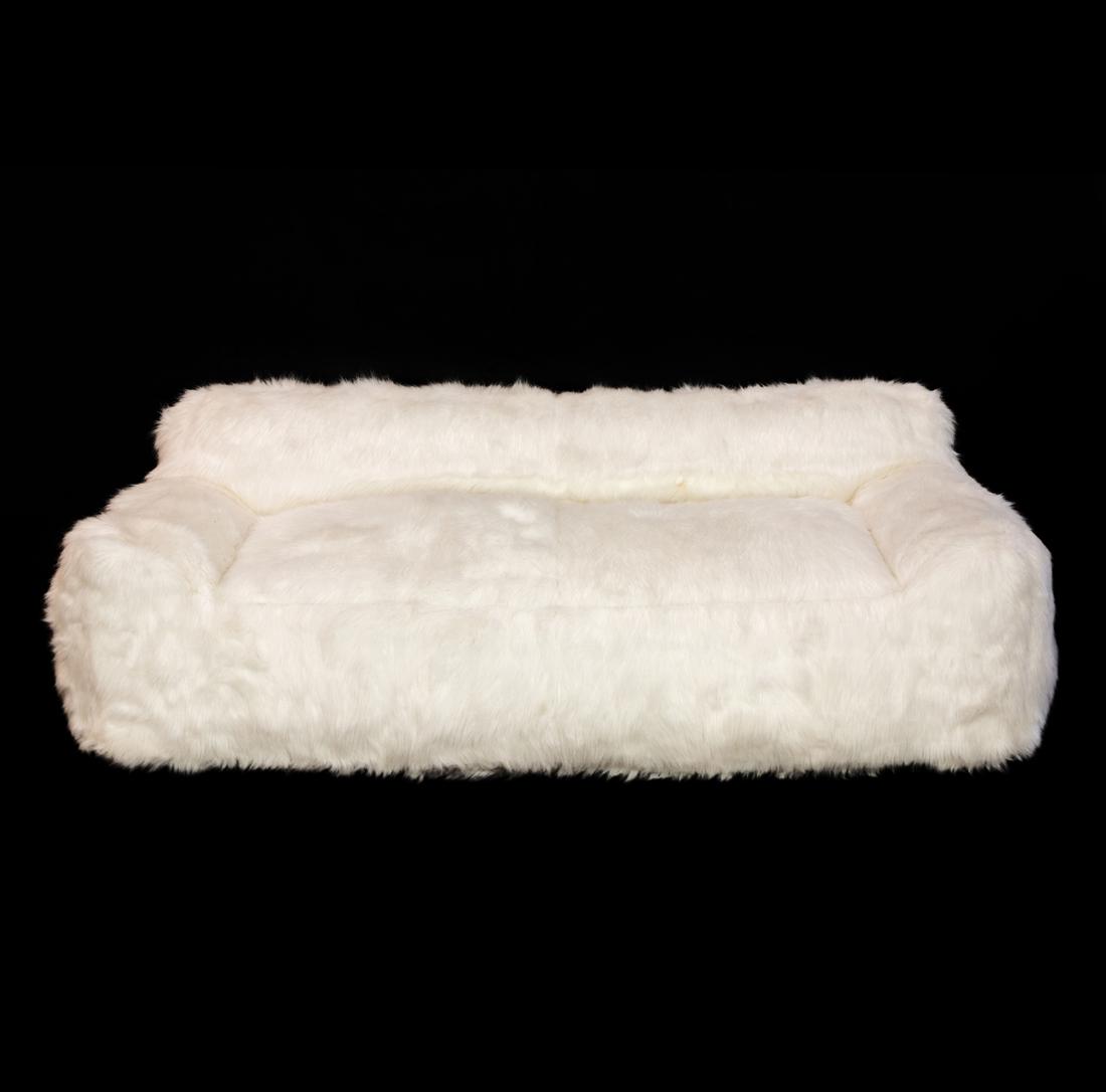 A Contemporary faux fur sofa (1 of 2)