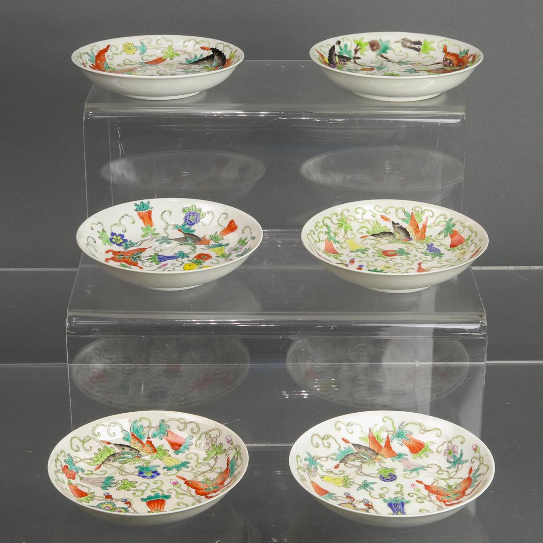 (lot of 6) Chinese famille rose dishes (1 of 3)
