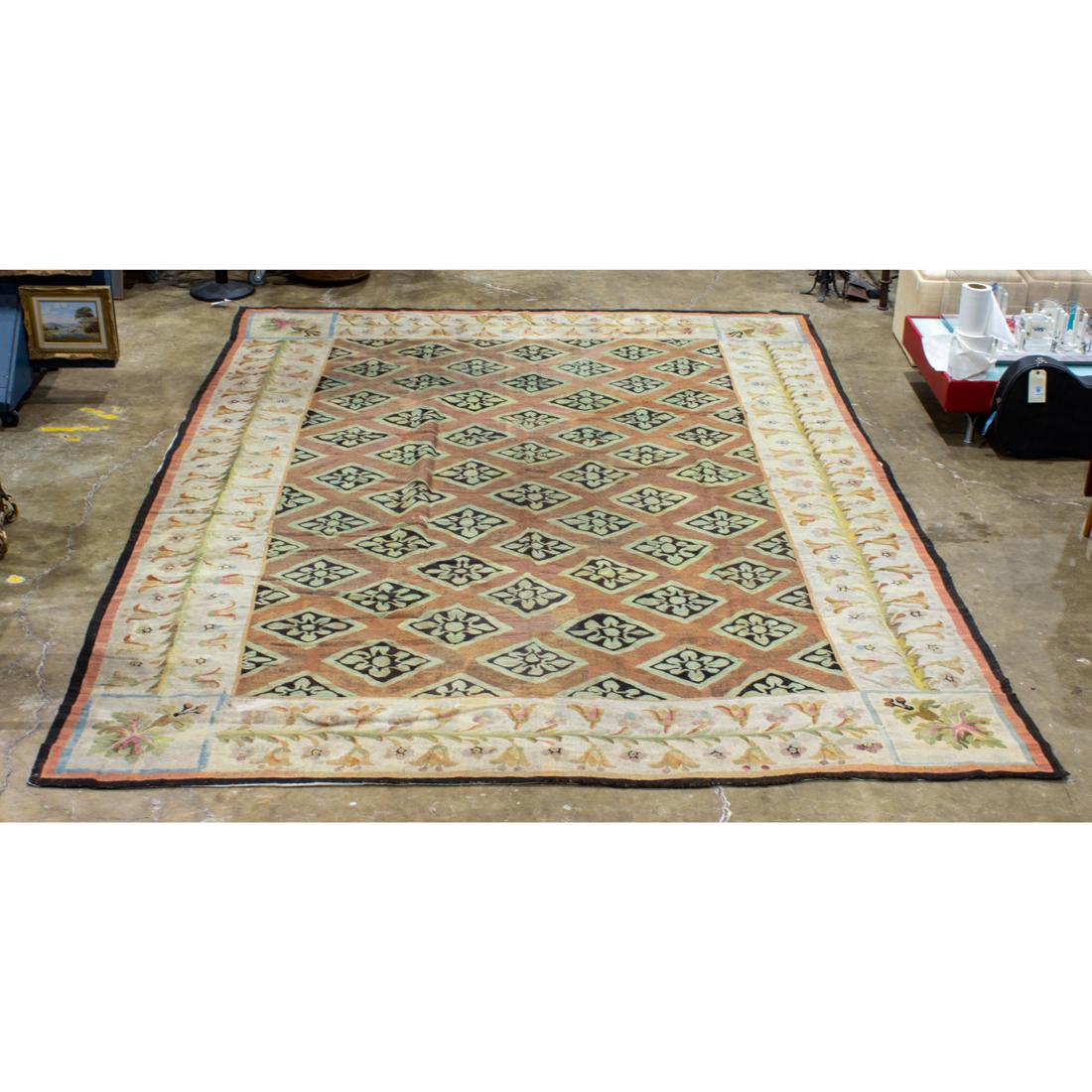 Directoire Aubusson carpet: Directoire Aubusson carpet, 13'10" x 9' 9"