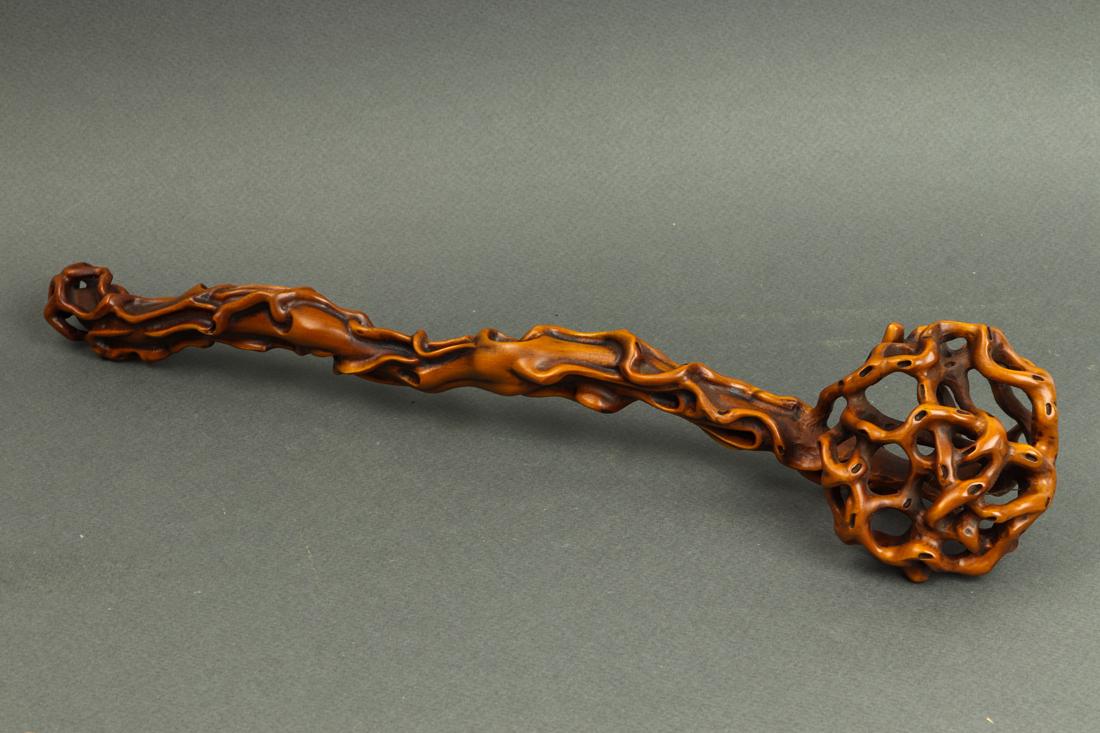 Chinese boxwood ruyi scepter: Chinese boxwood ruyi scepter, 13.25"l.