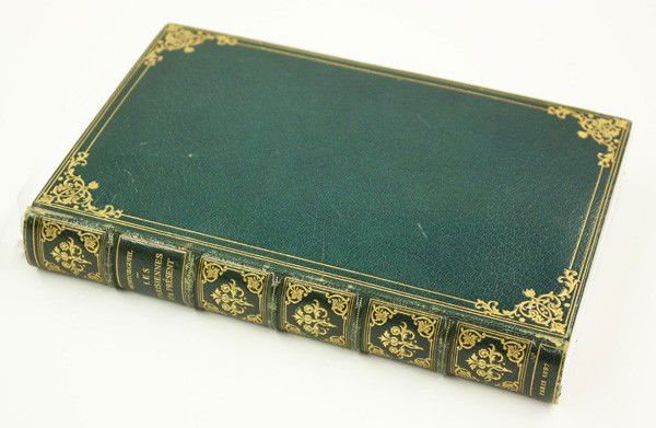 Book Les Parisiennes d'a present Montorgueil Bout: Book, ''Les Parisiennes d'a Present'' for L'Annee Feminine, written by Georges Montorgueil with illustrations by Henri Boutet, published 1897 by H. Floury, Paris, ed. 27/810; bound in green morocco wi