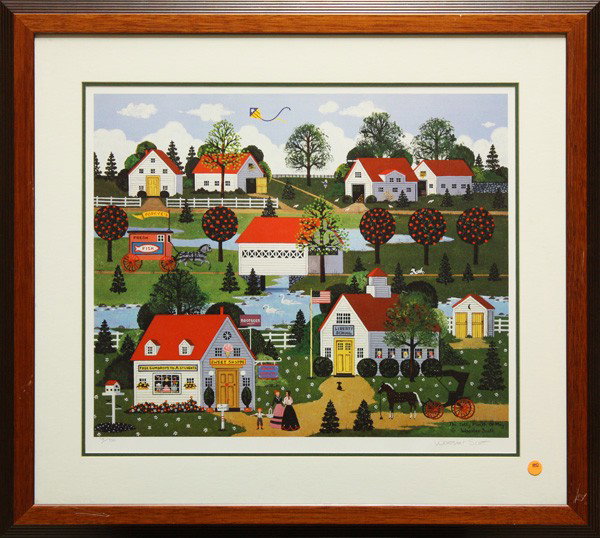 Prints, Jane Wooster Scott, Americana: (Lot of 3) Framed prints, ''Mother's Day'', ''Hearts and Flowers'', and ''May'', by Jane Wooster Scott (American, 20th Century), each print signed ''Wooster Scott'' lower right and numbered lower left