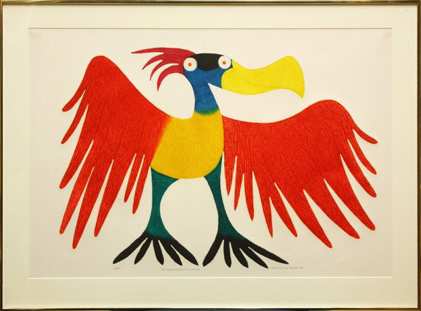 Print, Sergio Gonzales Tornero: Framed color intaglio print, ''Himalayan Bird of Earthly Delights'', 1975, by Sergio Gonzales Tornero (Chilean, b.1928), signed in pencil lower right, titled in pencil lower center, edition 67/250, ov