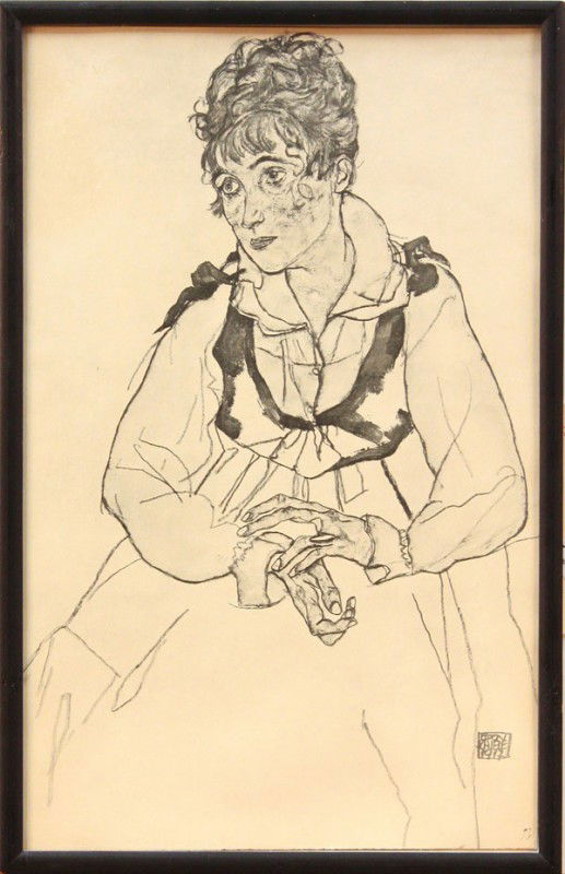 Egon Schiele, Zeichnungen, Collotypes: (Lot of 3) Framed collotypes on wove paper, Zeichnungen, 1917, after Egon Schiele (Austrian, 1890-1918), from the edition of 400, published by Buchhandlung Richard Lanyi, sight: 17.5''h x 11''w, overa