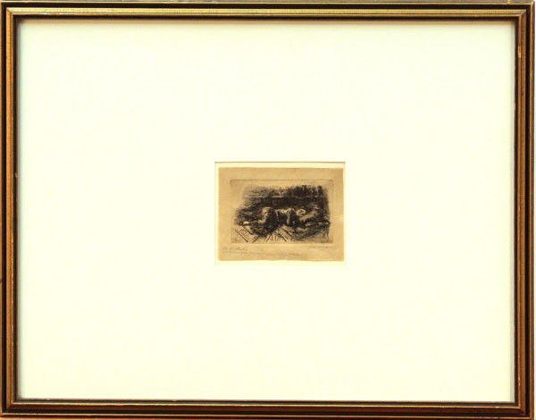 Etching, John Sloan, Little Woman: Framed etching, ''Little Woman,'' 1920, by John Sloan (American, 1871-1951), signed ''John Sloan'' in pencil lower right, inscribed in pencil lower left, from the edition of 100, catalogue reference: