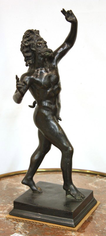 Bronze, Satyr: Bronze sculpture, Satyr, Continental School (19th century), unsigned, overall: 17''h x 8''w x 6''d