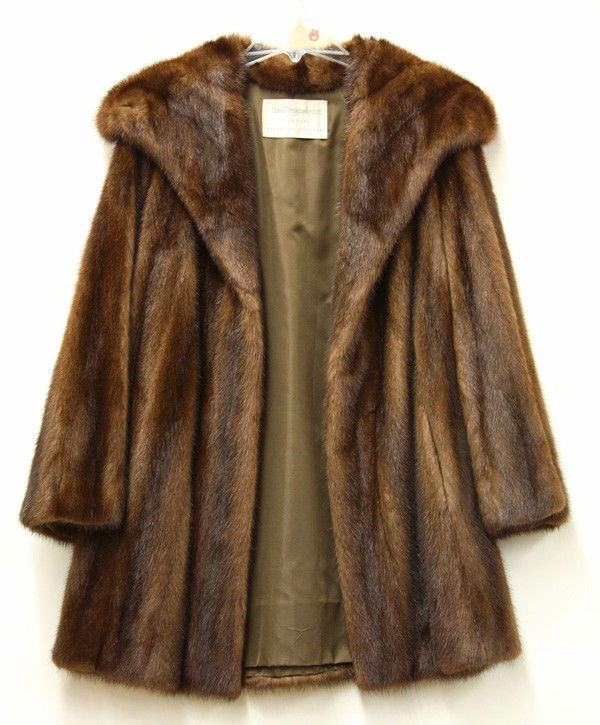 Mink coat: Mahogany mink coat, by Held-Projansky Fine Furs Rochester, N.Y., professionally cleaned and stored