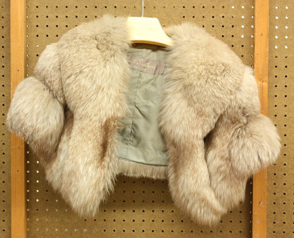 Fur stole and coat: (lot of 2) Fox stole by Roberts Brothers San Francisco; together with a white mink double breasted coat by Roberts Gaffney San Francisco