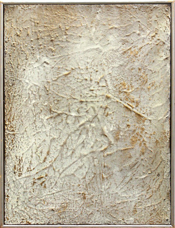 Painting, Robert Guiles, Abstract: Framed oil on canvas, Sand Dune Abstract, by Robert Guiles (20th Century), overall: 25''h x 19''w