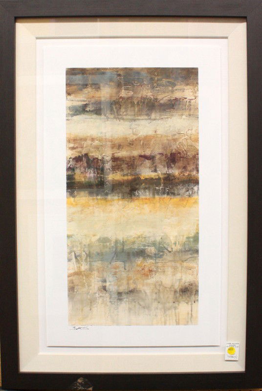 Print, Jane Bellows, Continuum I: Framed print, ''Continuum I,'' by Jane Bellows (American, b. 1954), signed Bellows lower left, overall: 36.5''h x 24.25''w