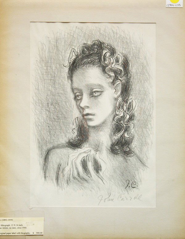 Prints by John Wesley Caroll and George Ratkai: (lot of 3) Unframed lithographs, ''Ribbons'' by John Carroll (American, 1892-1959), signed lower right, ''Lazy Clown (1946)'' by George Ratkai (American, 1907-1999) signed and dated lower right, and F