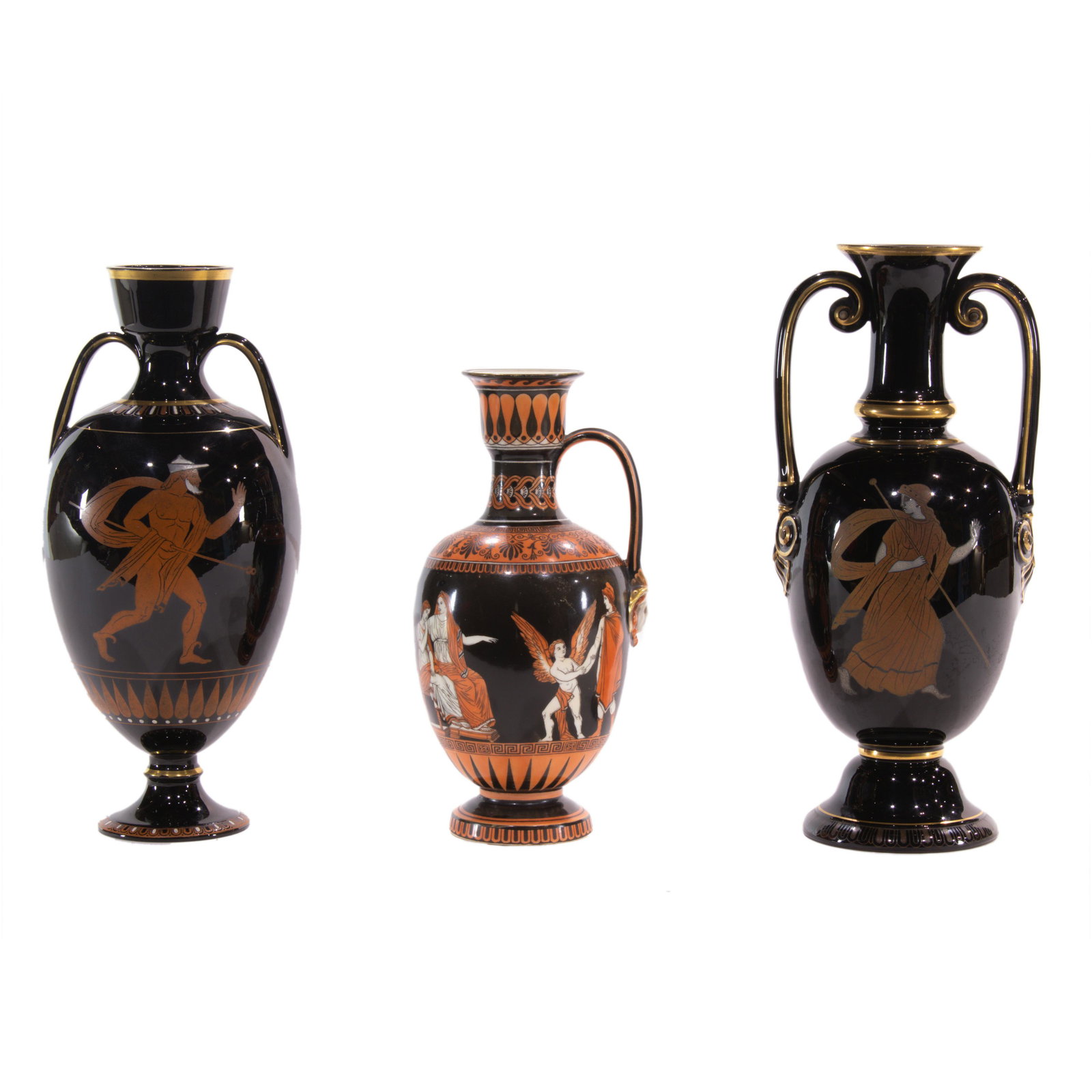 (lot of 3) Samuel Alcock Etruscan Revival vases (1 of 7)