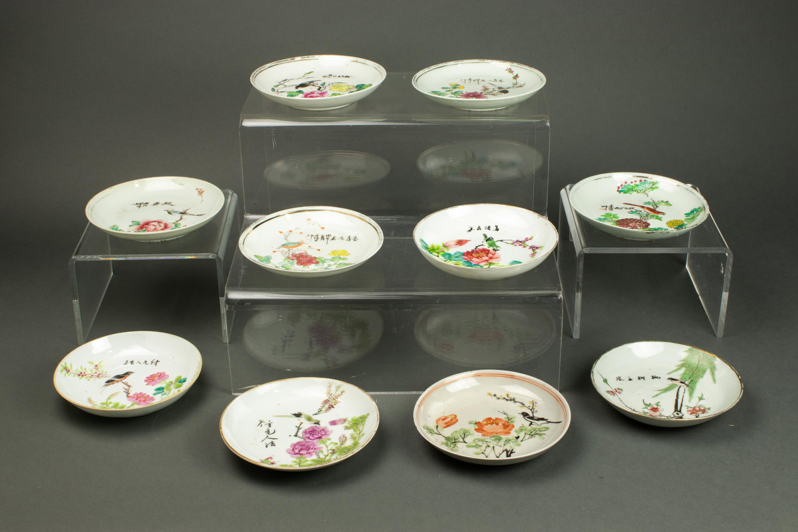 (lot of 10) Chinese famille rose dishes (1 of 3)