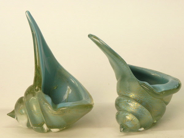 Murano glass shell ashtrays