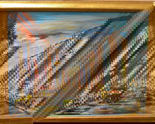 Oil/masonite, Pascal Cucaro: Framed oil on Masonite, San Francisco (1951), by Pascal Cucaro (Californian 1915-2004), signed lower right, image: 18''H x 24''W