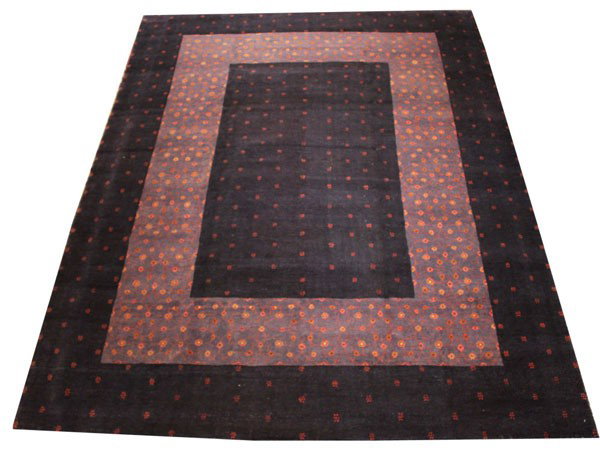 Nepalese carpet: Nepalese carpet with a snow flake design; 7ft 11in x 10ft 4in