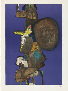 Print, Maurice Esteve: Maurice Esteve (French, 1904-2001), “Bank Street,” 1967, lithograph in colors, pencil signed lower right, edition 89/125, sheet (unframed): 29"h x 21.5"w