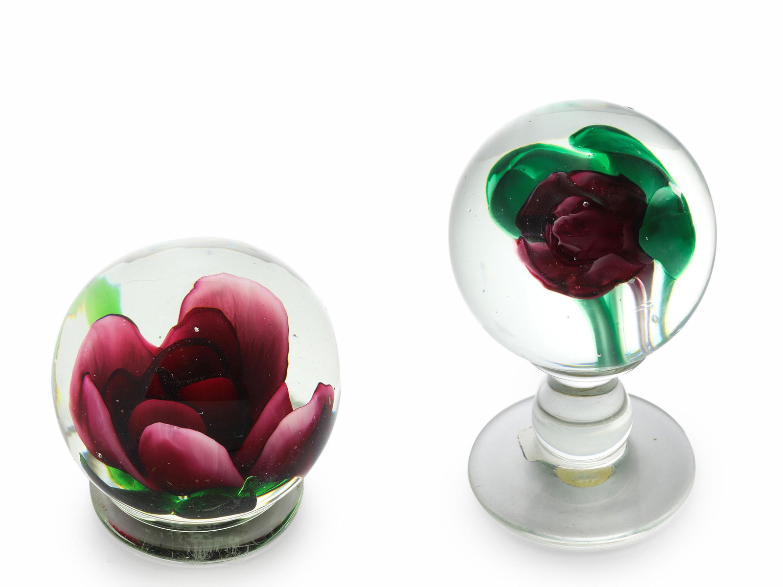 (lot of 2) Millville and Murano pedestal rose (1 of 5)