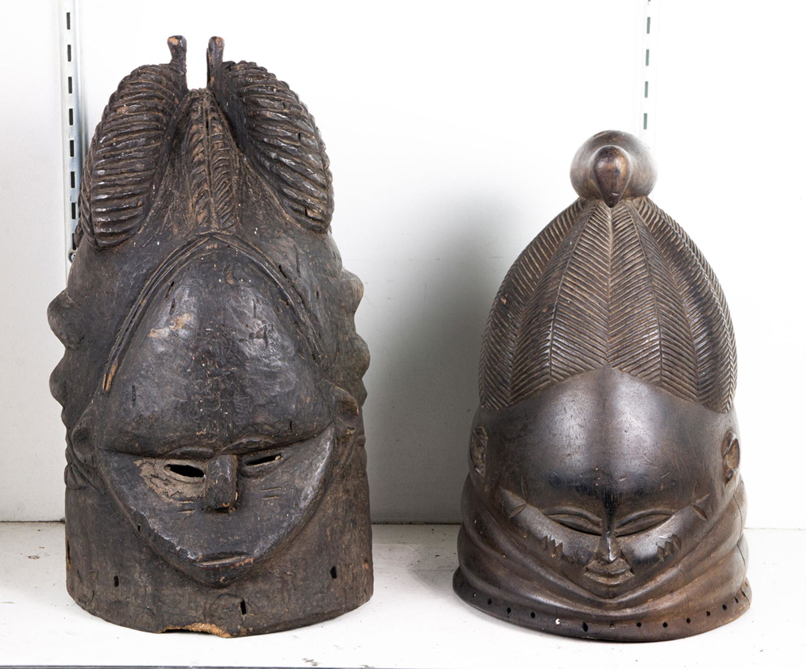Two Congolese Mende womens helmet masks (1 of 1)