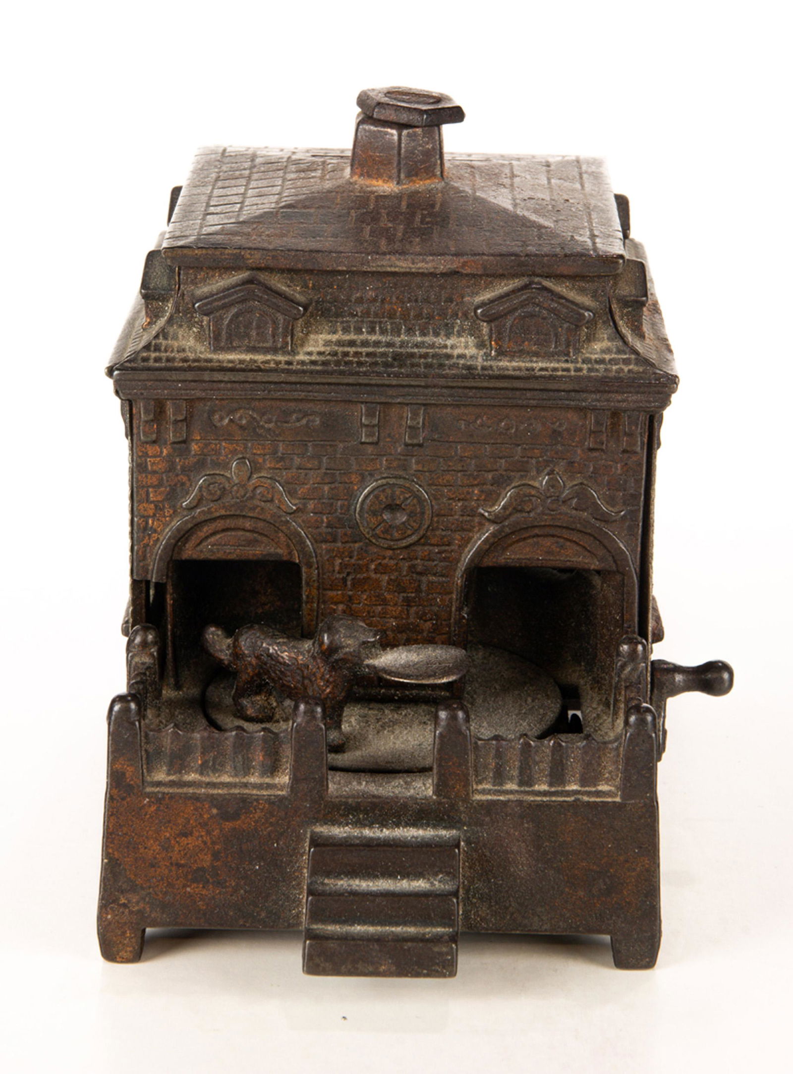 Mechanical cast iron bank: Dog on Turntable (1 of 1)