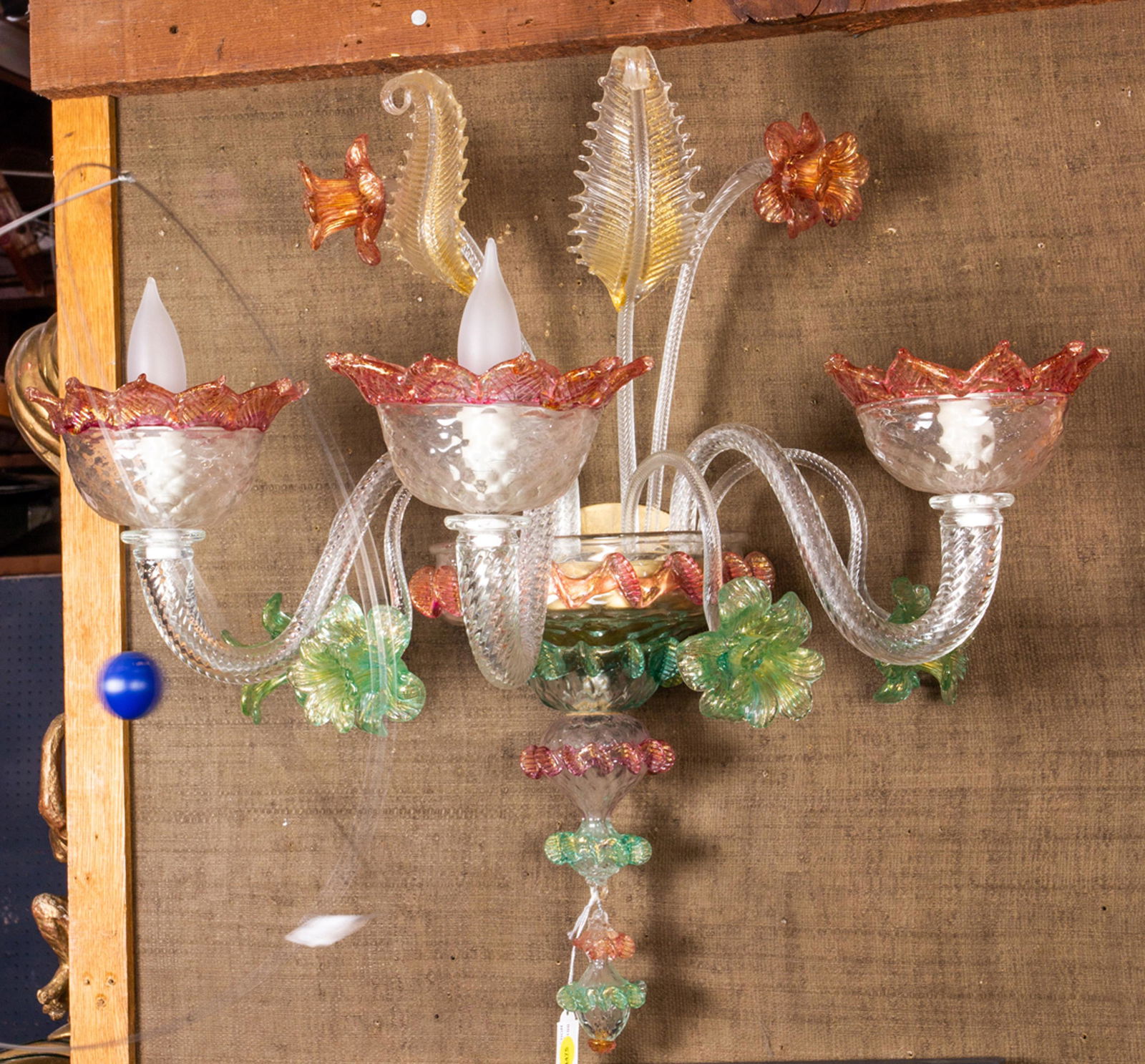 Murano glass three-light wall sconce (1 of 1)