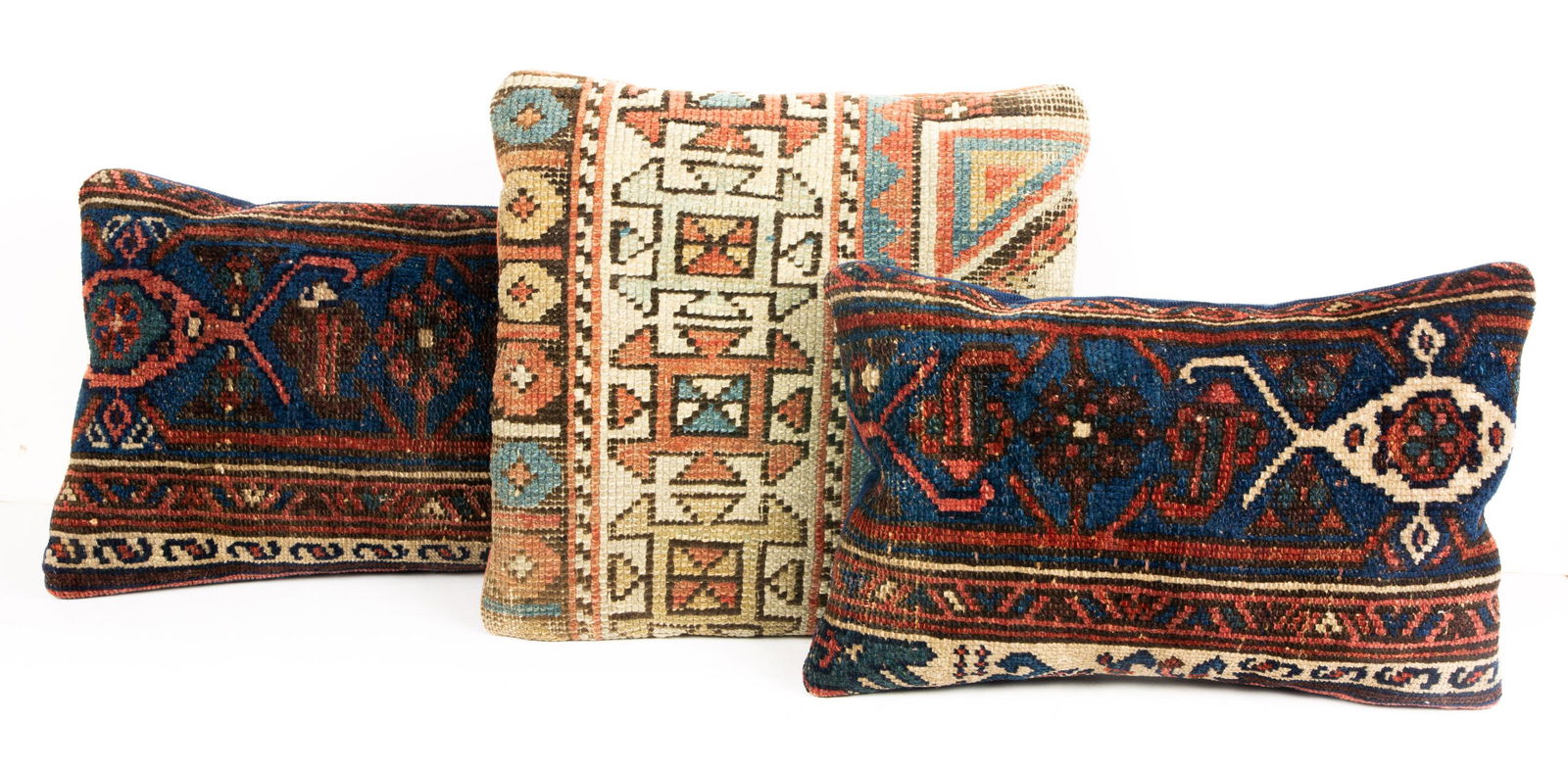 (lot of 3)Antique carpet fragment pillow group (1 of 3)