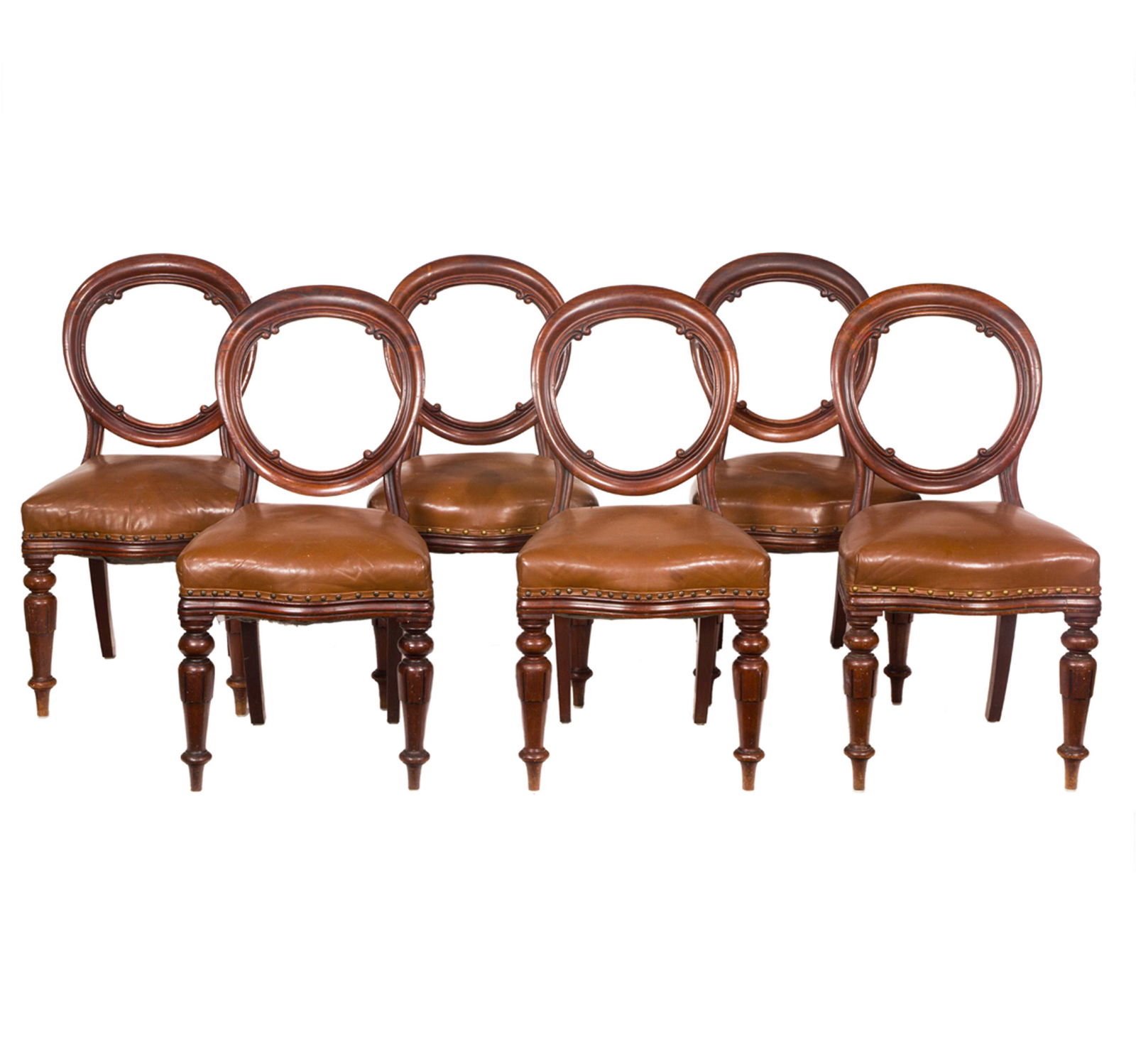 (lot of 6) Victorian balloon back dining chairs (1 of 3)