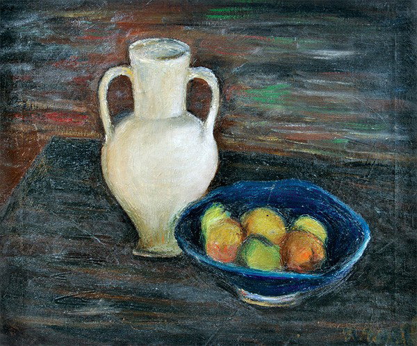 Painting, Danila Vassilieff, Still Life with Frui: Framed oil on canvas, Still Life with Fruit, 1940, by Danila Ivanovich Vassilieff (Australian, 1897-1958), signed ''Vassilieff'' lower right, titled and dated on gallery label (Judith Rafferty Fine Ar