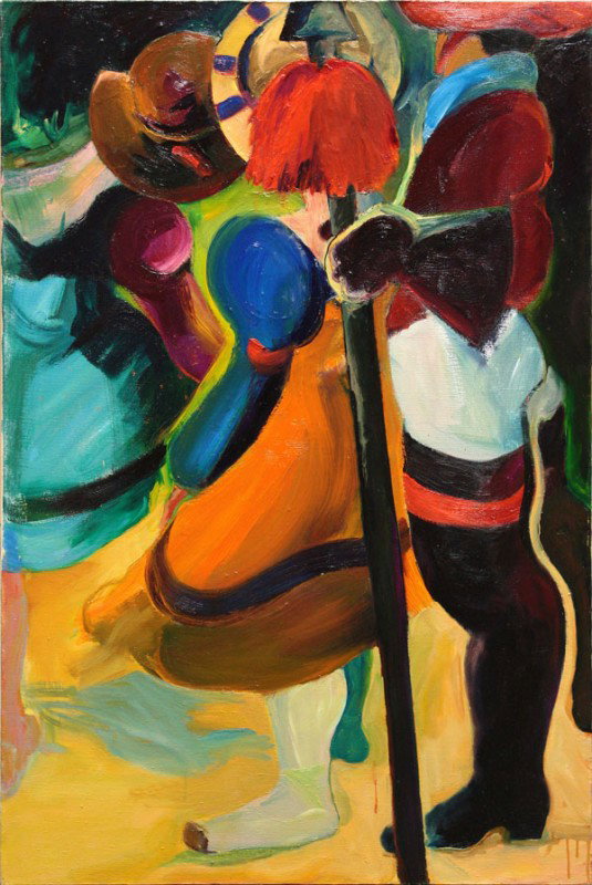 Painting, Judith Hines Kanis, Ballet Series: Unframed oil on canvas, ''Ballet Series'', 1967, by Judith Hines Kanis (Californian, 1939-2001), signed, titled and dated verso, overall: 49''h x 38''w. Note: Proceeds from the sale of this painting w