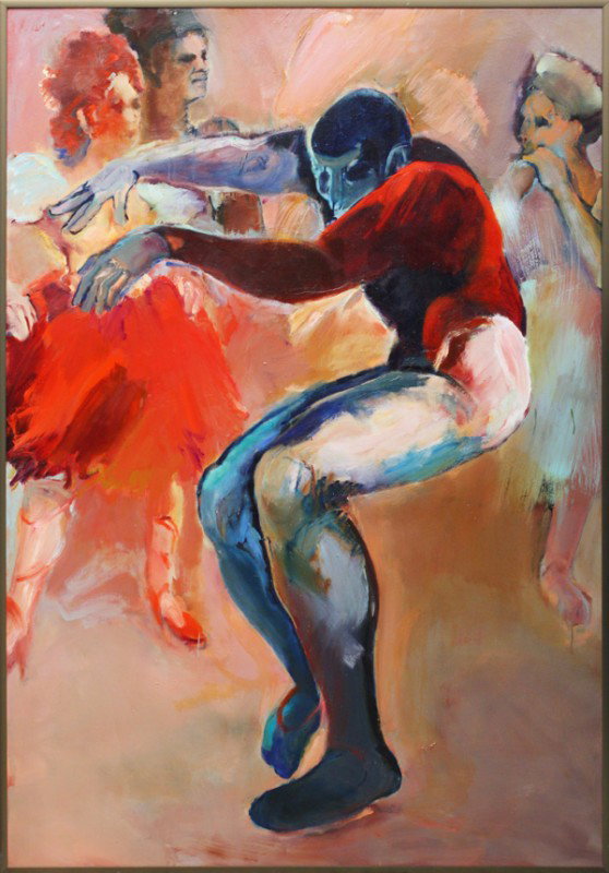 Painting, Judith Kanis, Royal Ballet Series: Framed oil on canvas, ''Royal Ballet Series'', by Judith Hines Kanis (Californian, 1939-2001), unsigned, overall: 67''h x 46''w (each). Note: Proceeds from the sale of this painting will benefit the S