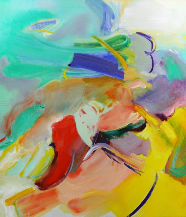 Painting, Judith Kanis, The Way I See It: Framed oil on canvas, ''The Way I See It'', by Judith Hines Kanis (Californian, 1939-2001), signed and titled verso, overall: 46''h x 42''w. Note: Proceeds from the sale of this painting will benefit 