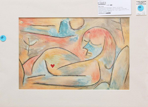 Print, Klee Winter, Rattner Autumn: (Lot of 2) Unframed lithographs, ''Winter,'' by Paul Klee (Swiss/German, 1879-1940), plate signed ''Klee'' lower right, and ''Autumn,'' by Abraham Rattner (American, 1893-1978), plate signed ''Rattner