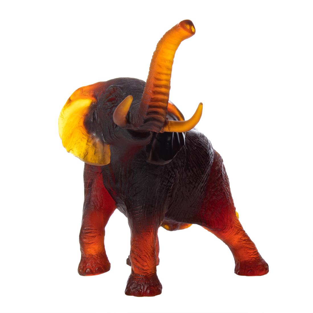 A Daum pate de verre glass figure of an elephant designed by Jean-Francois Leroy (1 of 8)