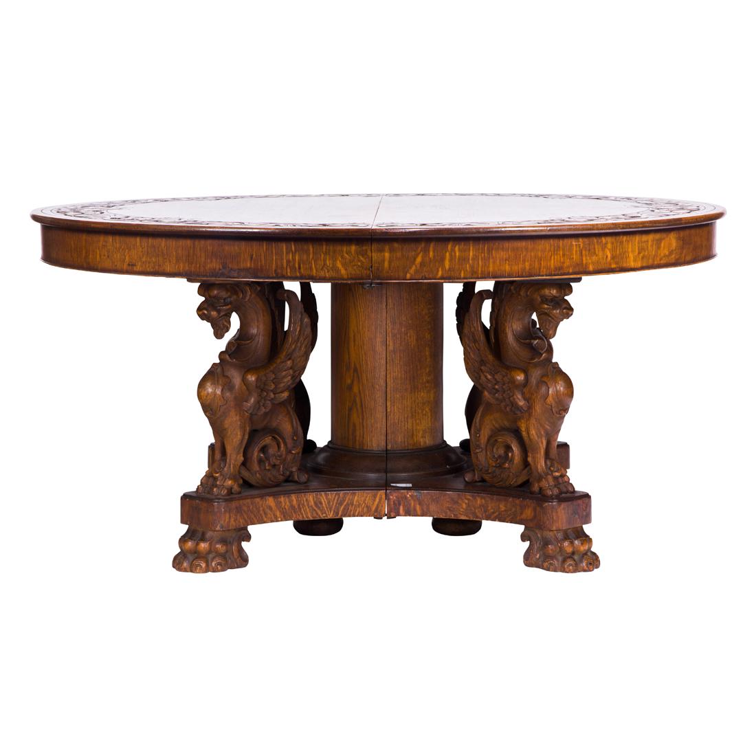 An R.J Horner and Co (New York /City) quartersawn oak dining table (1 of 2)