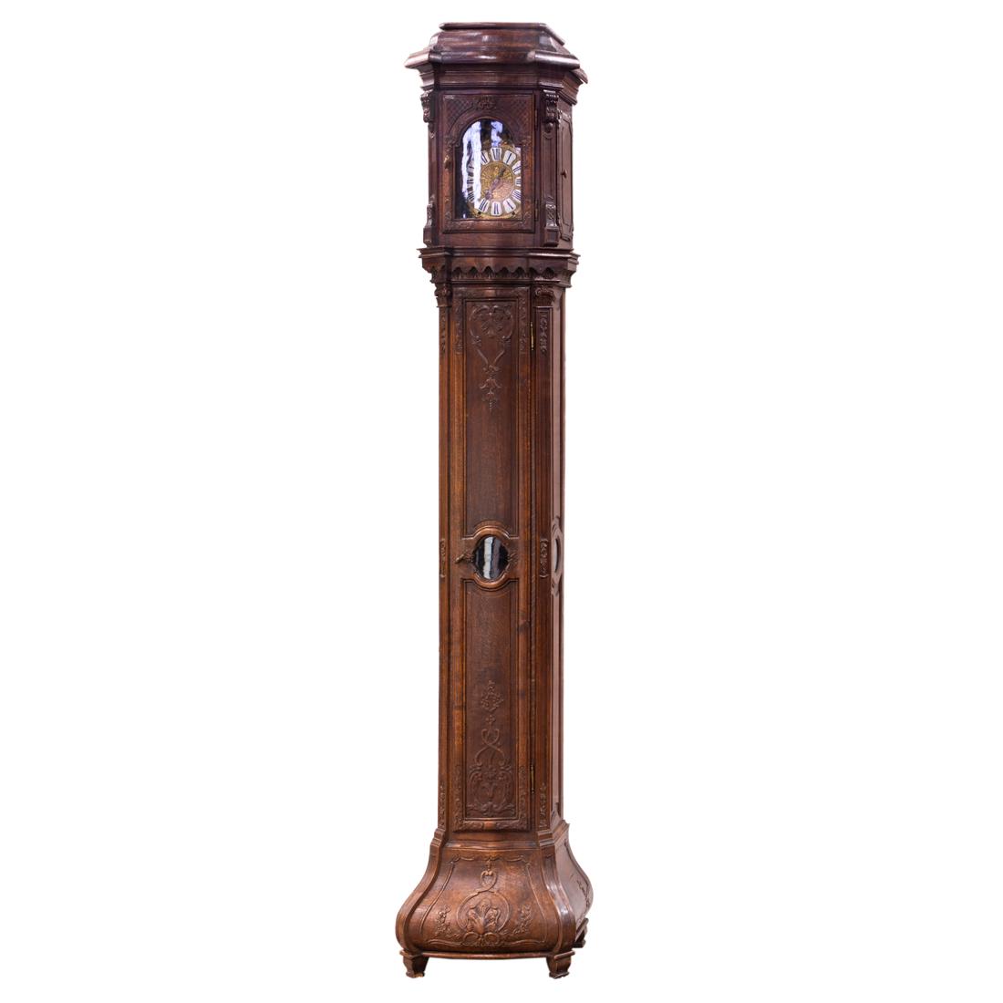 A French Louis XV style oak long case clock circa 1860 (1 of 4)