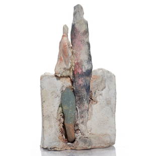 Sculpture, Stephen De Staebler: Stephen De Staebler (American, 1933-2011), Untitled (Maquette), 1996, pigmented stoneware sculpture, signed and dated verso, overall: 9.25"h x 5"w x 4"d