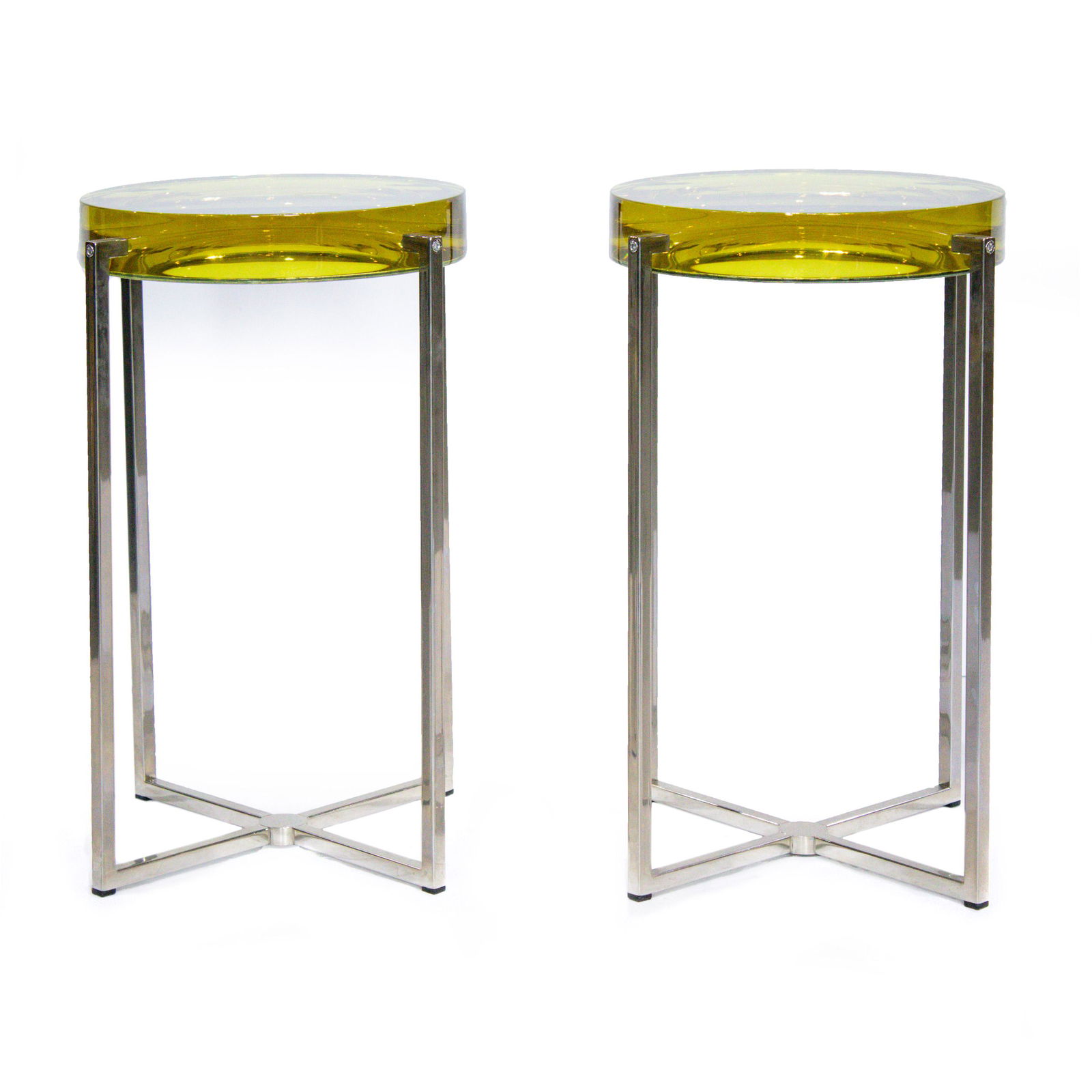 Don McCollin and Maureen Bryan, 'Lens' side tables, pair (1 of 2)