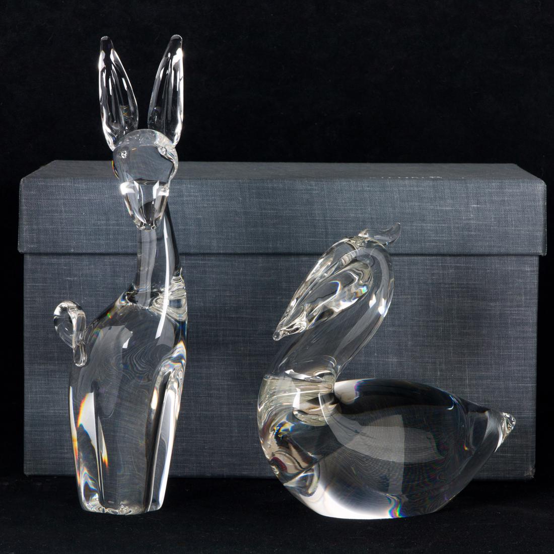 (lot of 2) Steuben glass animals (1 of 1)