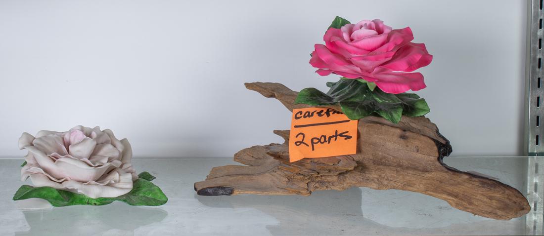 (lot of 2) Boehm porcelain pink rose and another (1 of 1)