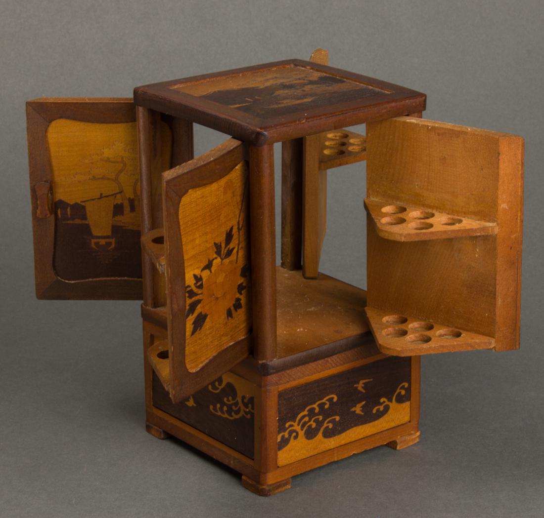 Japanese marquetry inlaid cigarette box (1 of 1)