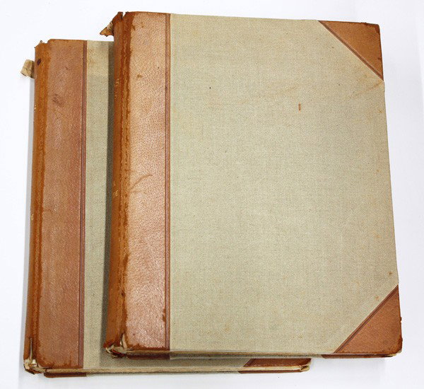Art book, ''Franz Hals, Sein Leben und Seine Werk: (lot of 2) Art books ''Franz Hals, Sein Leben und Seine Werk'', by Wilhelm V. Bode and M. J. Binder, 2 volumes, published by Photographische Gesellschaft, Berlin, 1914, three quarter calf over tan boa