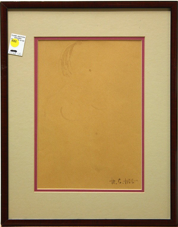 Watercolor, Hon Chew Hee, Nude: Framed watercolor, Nude, by Hon-Chew Hee (Californian, 1906-1992), signed ''H.C. Hee'' lower right, overall: 20''h x 15.5''w