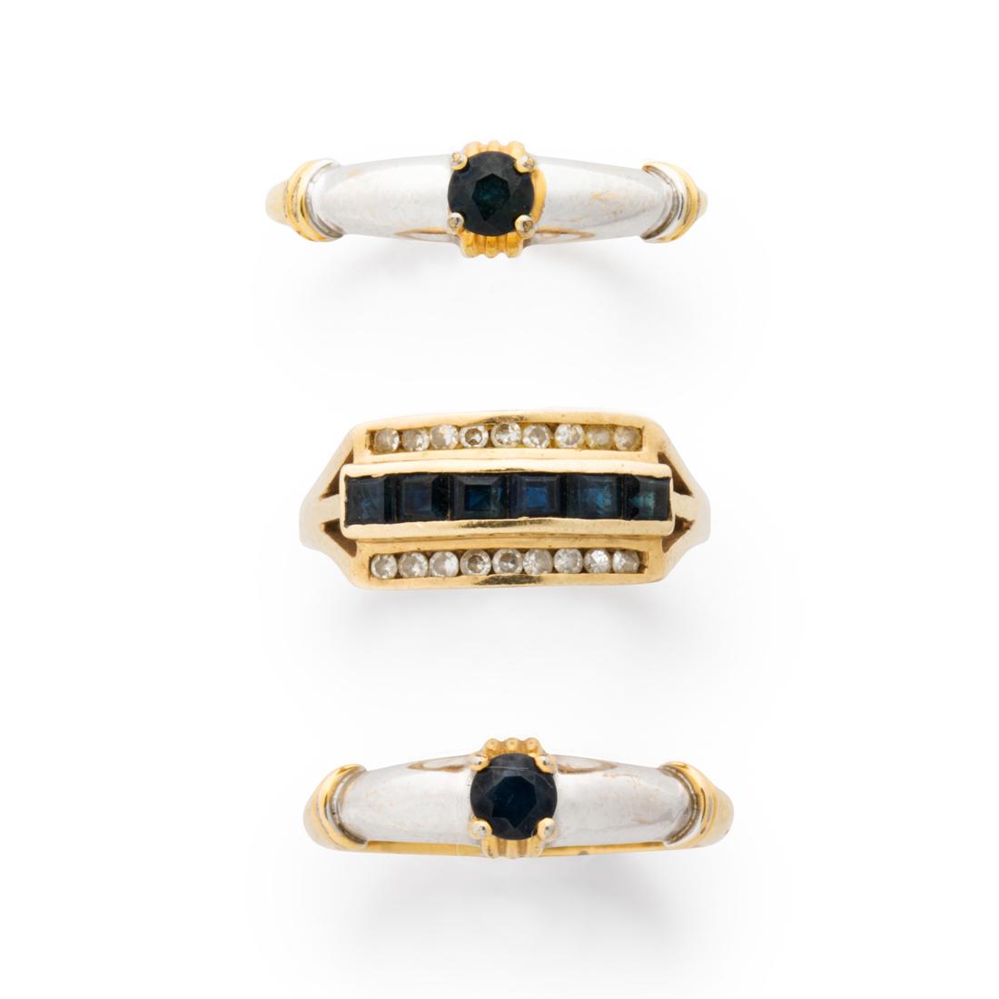 A group of sapphire rings (1 of 2)