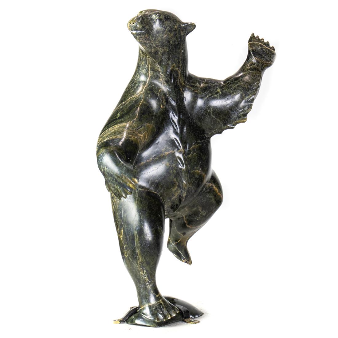An Inuit serpentine figure of a Dancing Bear (1 of 3)