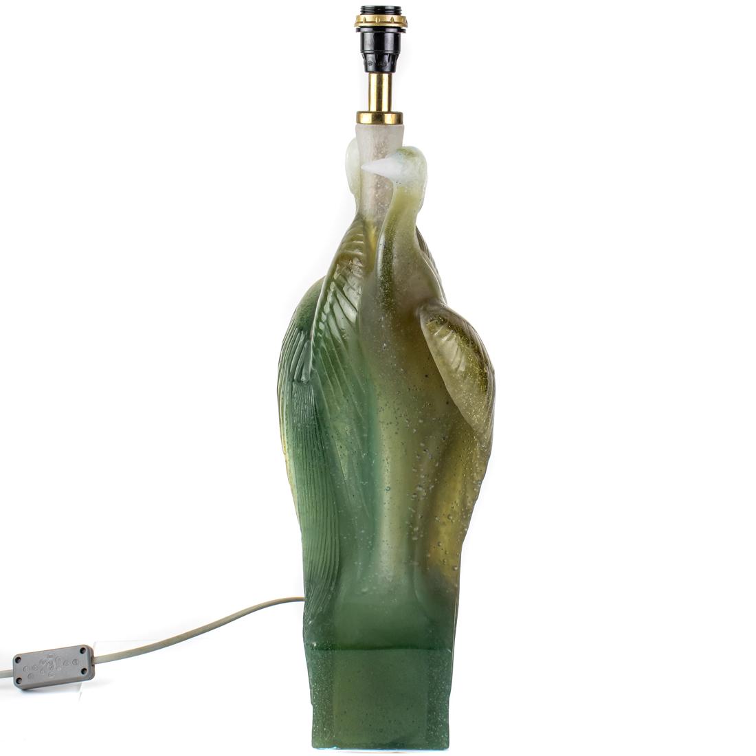 A Daum pate de verre glass Heron table lamp (1 of 2)