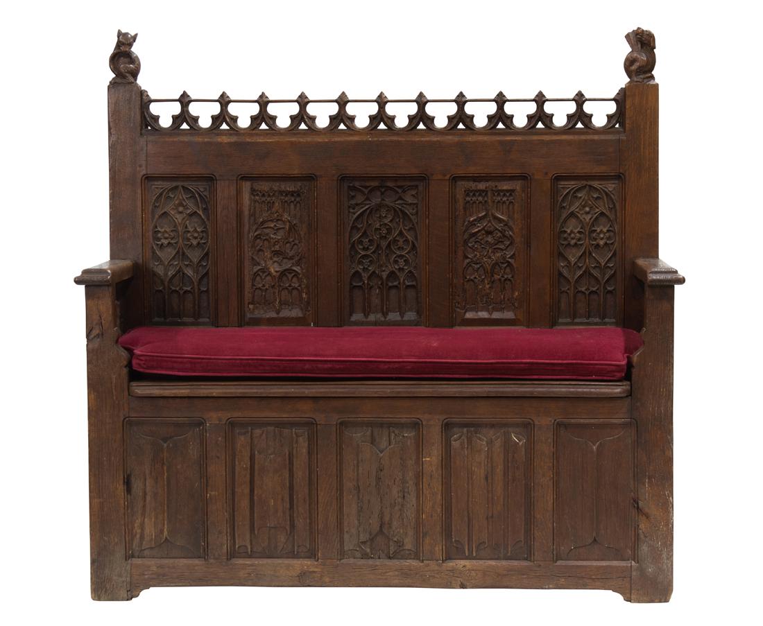 A Gothic Revival hall bench (1 of 6)