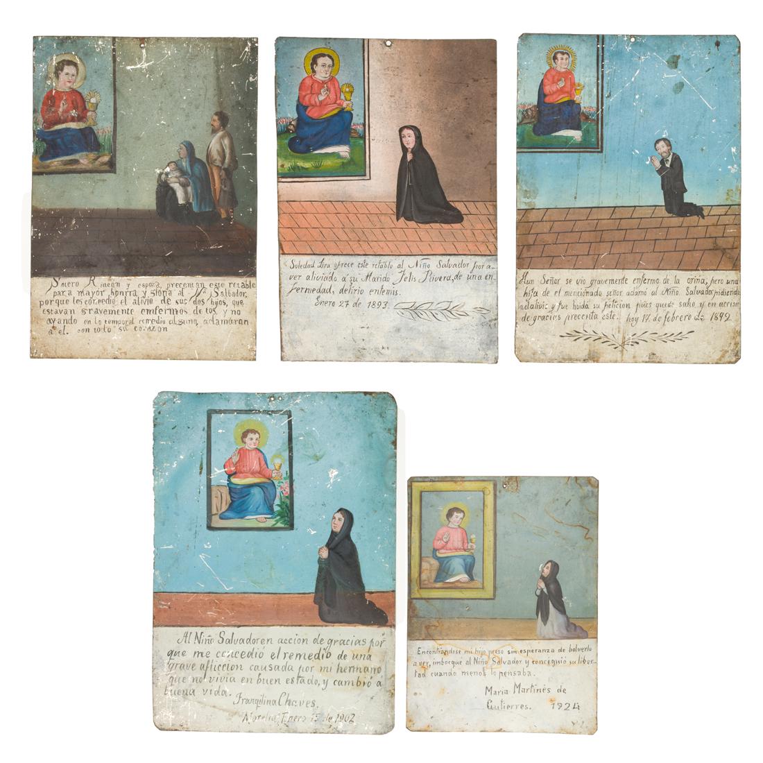 (lot of 5) Mexican Spanish Colonial tin retablos (1 of 6)