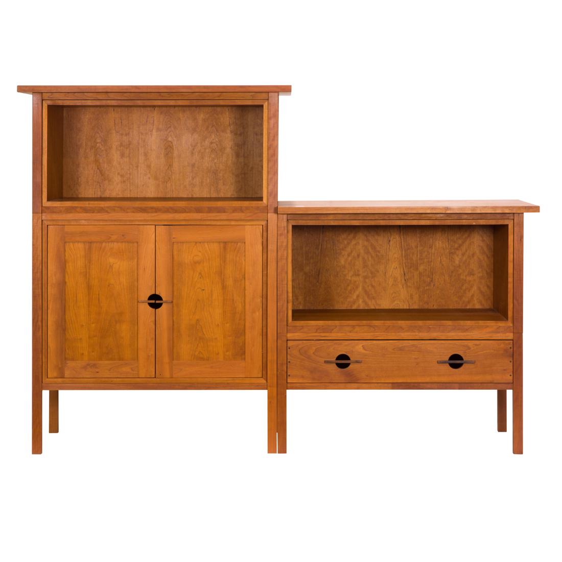 A Berkeley Mills Arts and Crafts style two-part cabinet (1 of 3)