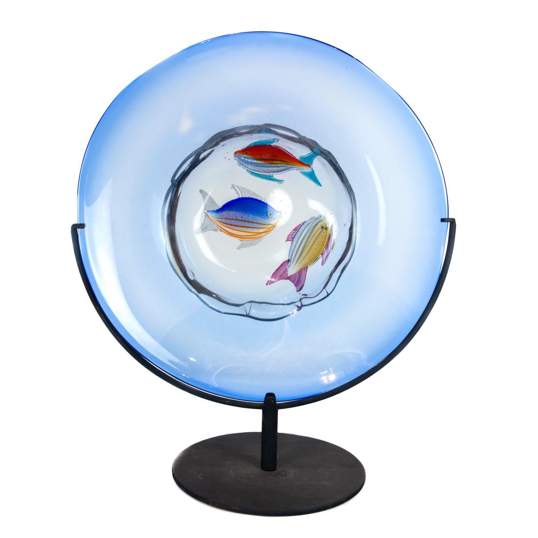 A large Luigi Mellora Murano fish charger on stand (1 of 4)